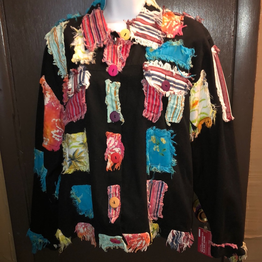 New Direction Patchwork Women Jacket Size (L) - image 1